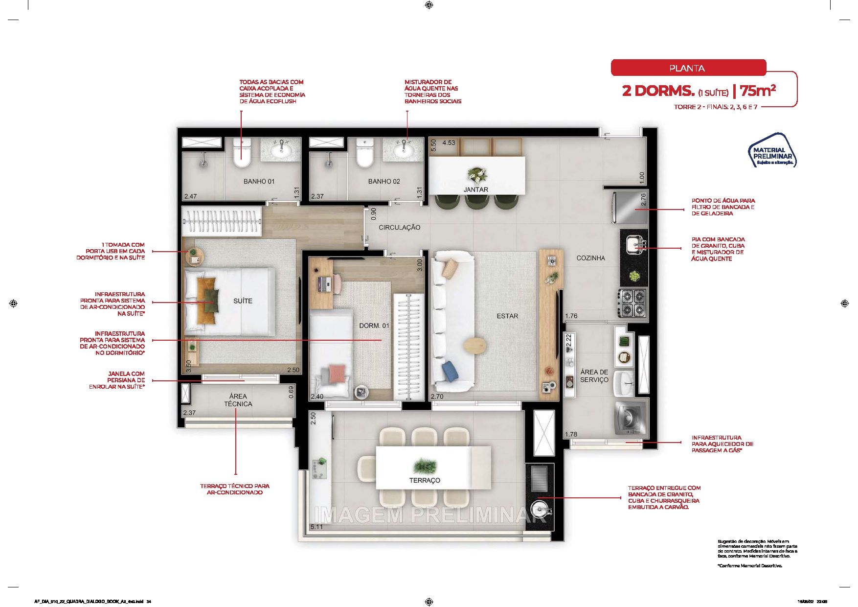 Quadra Dialogo Home Clube - 75m