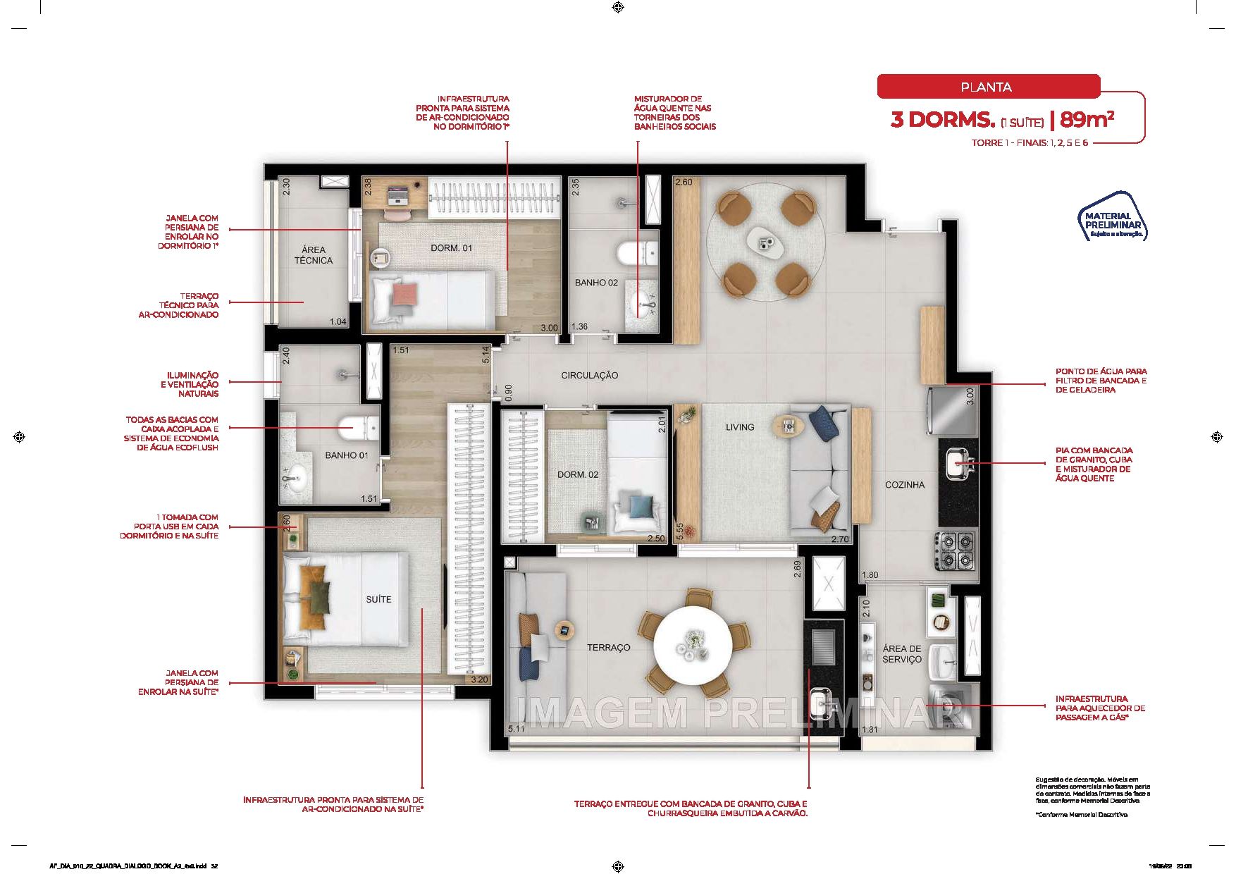 Quadra Dialogo Home Clube - 89m