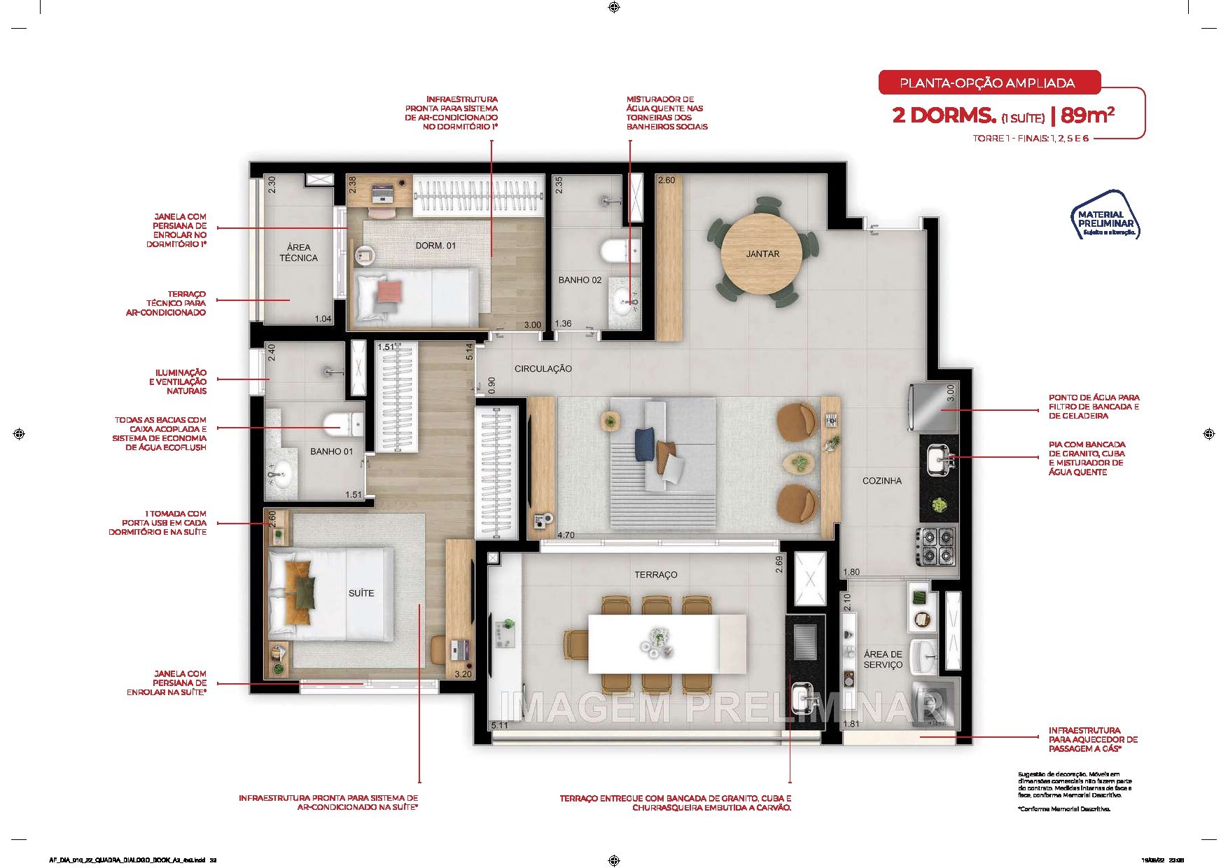 Quadra Dialogo Home Clube - 89m